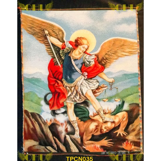 Tapisserie : Saint Michel Archange en fil d'or
